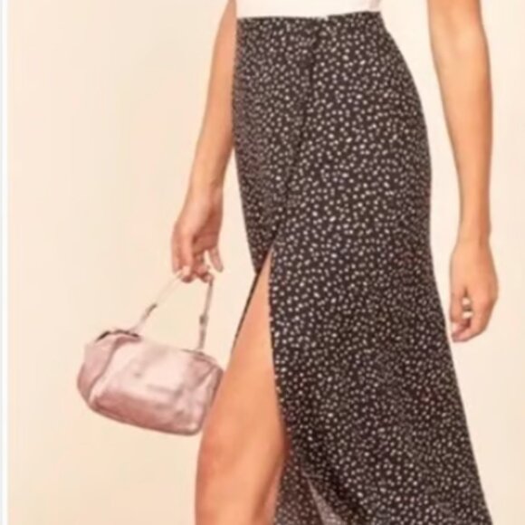 The Reformation Jaime Side Slit Midi Skirt in Confetti Size 8 - Picture 1 of 6